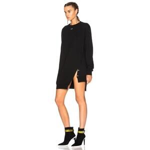 Off-White Logo Open Back Sweatshirt Dress Tunic Main Label 2013 Relaxed Fit